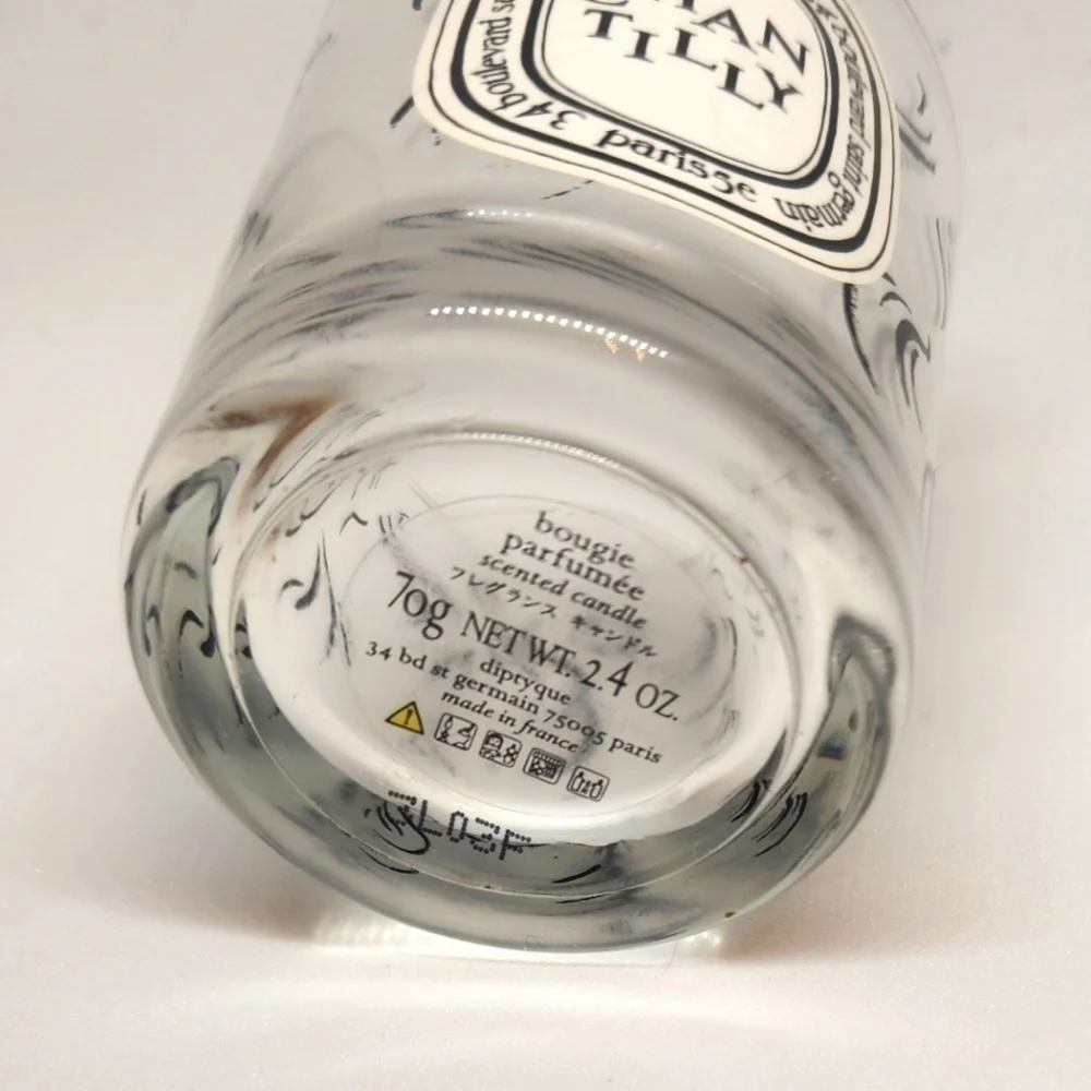 Empty Diptyque Chantilly Cafe Collection candle holder - votive size